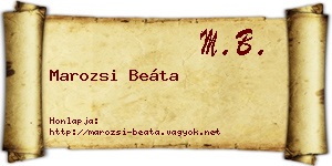 Marozsi Beáta névjegykártya
